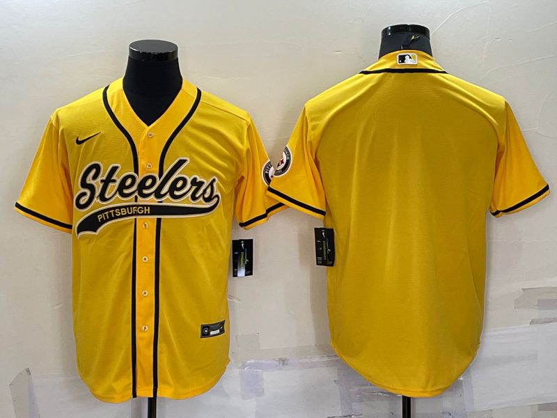 Cheap Men Pittsburgh Steelers Blank Yellow 2022 Nike Co branded NFL Jersey
